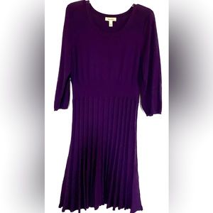 Purple long sleeve sweater dress